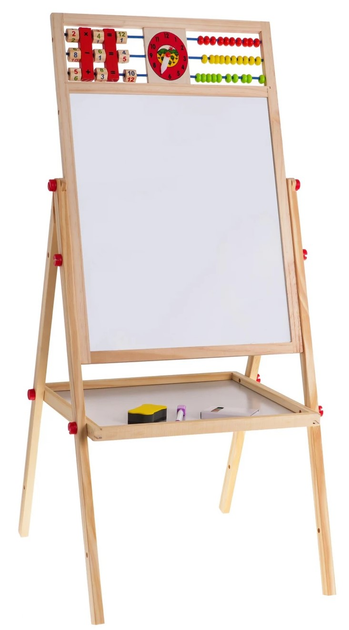 Дерев'яна двостороння дошка для дітей 3+ Освітня магнітно-крейдяна дошка + аксесуари (ZDR.YW-080) (5903864909029) - зображення 5