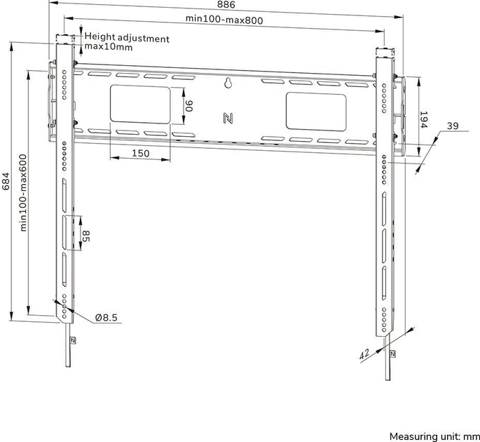 Настінне кріплення для монітора Neomounts WL30-750BL18 43" - 98" (WL30-750BL18) - зображення 17