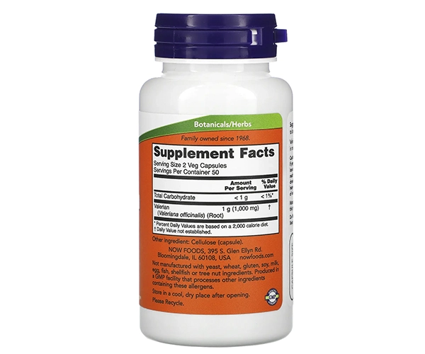 Корінь валеріани (Valerian Root) 500 мг, NOW Foods, 100 капсул - зображення 2