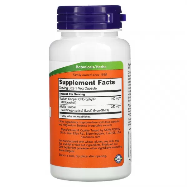 Хлорофіл 100 мг, NOW Foods, 90 капсул - Фото 2 Хлорофіл 100 мг, NOW Foods, 90 капсул - зображення 2