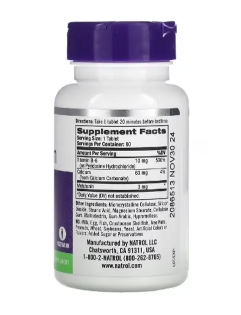 Мелатонін 3 мг, Natrol, 60 таблеток - зображення 2