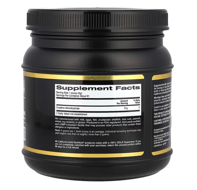 Мікронізований моногідрат креатину (Creatine) Sport, California Gold Nutrition, 454 г - зображення 2