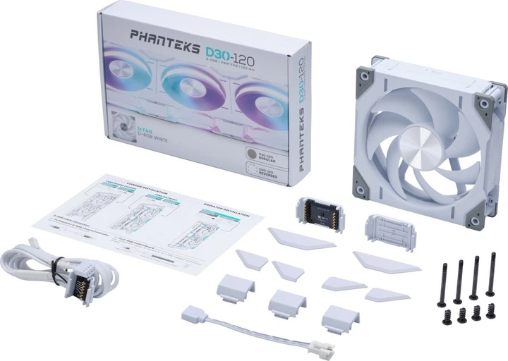 Вентилятор Phanteks D30-120 D-RGB Regular White (PH-F120D30_DRGB_PWM_WT01) - изображение 8
