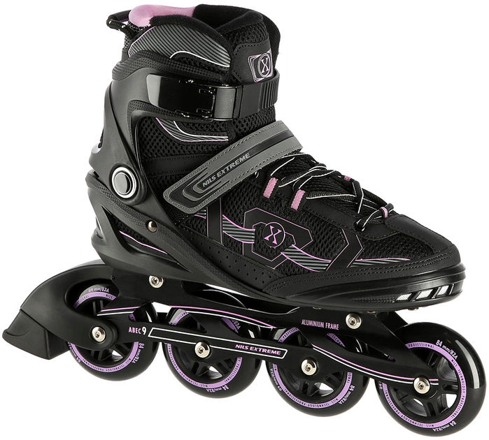 Rolki Nils Extreme czarno-fioletowe 44 (5907695599107) (955555910713302) - Outlet - obraz 1