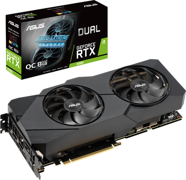 Відеокарта GeForce RTX 2080 8GB Asus Super Dual EVO OC V2 (DUAL-RTX2080S-O8G-EVO-V2) Б/В - Фото 1 Відеокарта GeForce RTX 2080 8GB Asus Super Dual EVO OC V2 (DUAL-RTX2080S-O8G-EVO-V2) Б/В - зображення 1