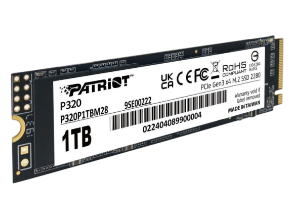 SSD M.2 накопичувач Patriot P320 1TB (P320P1TBM28) - Фото 1 SSD M.2 накопичувач Patriot P320 1TB (P320P1TBM28) - изображение 1