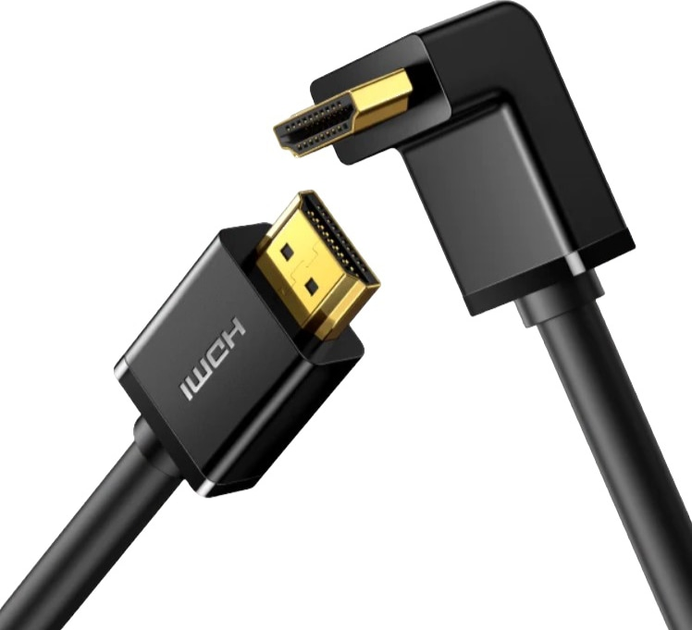 Кабель UGREEN HD103 HDMI Cable Right Angle 90 Degree 2m (Black) (10173) - Фото 1 Кабель UGREEN HD103 HDMI Cable Right Angle 90 Degree 2m (Black) (10173) - изображение 1