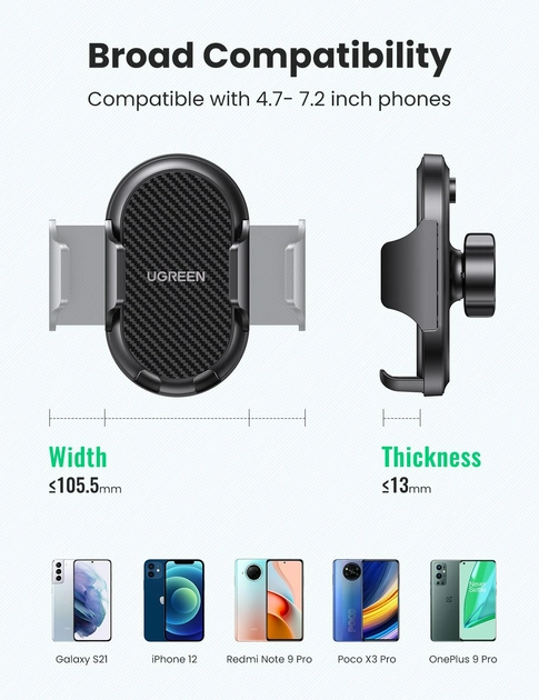 Крепление для телефонов UGREEN LP405 Waterfall-Shaped Suction Cup Phone Mount Black (20473) - Фото 2 Крепление для телефонов UGREEN LP405 Waterfall-Shaped Suction Cup Phone Mount Black (20473) - изображение 2
