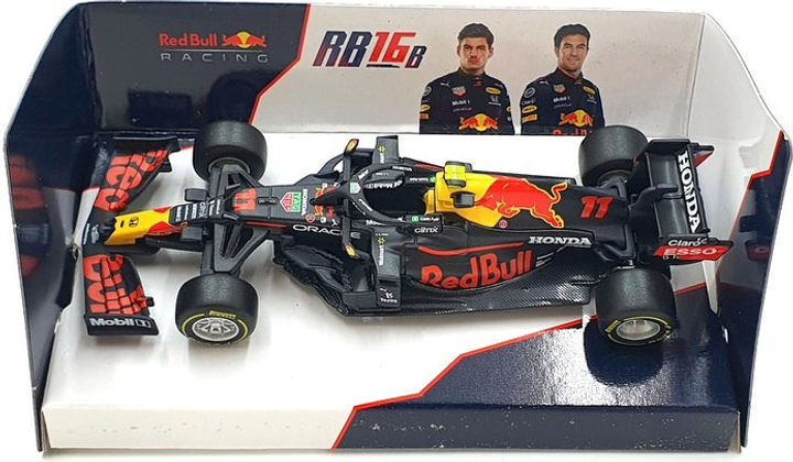Metalowy model samochodu Bburago Red Bull Racing Honda RB16B 11 Sergio Perez 1:43 Czarny 18-38055-11 (4893993002900) - obraz 3