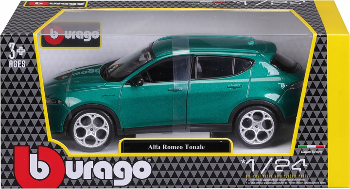 Metalowy model samochodu Bburago Alfa Romeo Tonale 12 1:24 Zielony 18-21109GR (4893993016495) - obraz 1