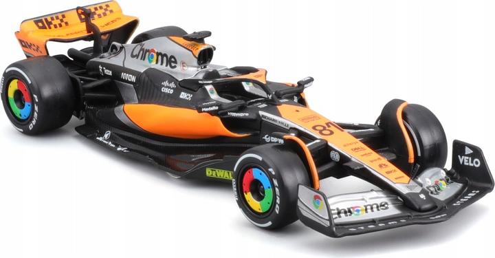 Metalowy model samochodu Bburago F1 Team Mclaren MCL60 Oscar Piastri 1:43 Czarno-pomarańczowy 18-38087-NOR (4893993016198) - obraz 8