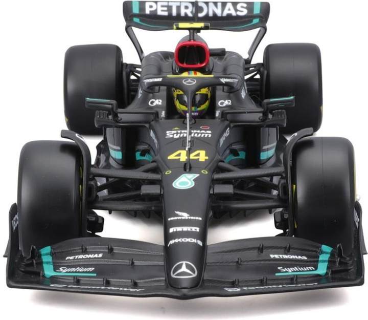 Металева модель автомобіля Bburago F1 Petronas Team Mercedes-AMG W14 E Lewis Hamilton 1:24 Чорний 18-28028-HAM (4893993280285) - зображення 4