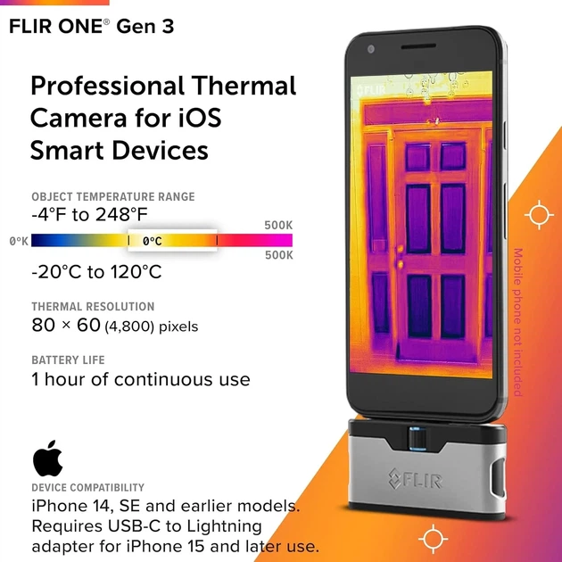 Тепловизионная камера FLIR ONE Lightning Черный b1 - изображение 2