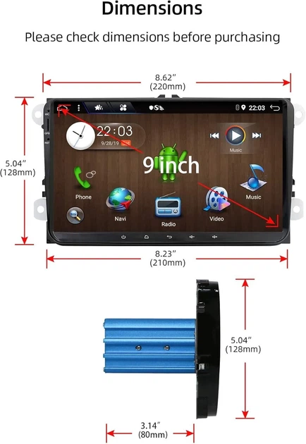 Штатная автомагнитола JOYX PX6 для VW Golf/Skoda/Seat/Polo / 9" / Сенсорная / 4/64Гб / Android 11 / Bluetooth / WI-FI / GPS / USB - изображение 5
