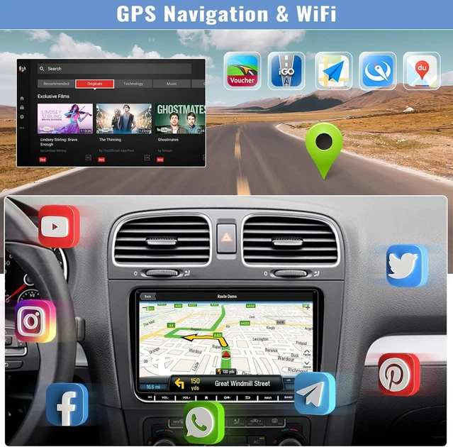 Штатная автомагнитола CAMECHO для VW Golf 5 6 Polo T5 Tiguan Seat / 7" / Сенсорная / 2/64Гб / Android 13 / Apple CarPlay / Android Auto / Bluetooth / WI-FI / GPS / USB Б/В - изображение 4