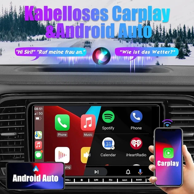 Штатная автомагнитола SEMAITU для VW Golf 5 6 Passat Polo Skoda Tiguan Seat / 9" / Сенсорная / 2/32Гб / Android 12 / Apple CarPlay / Android Auto / Bluetooth / WI-FI / GPS / USB Б/В - изображение 3