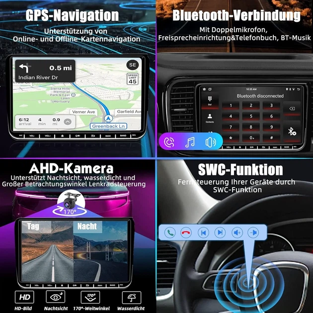 Штатная автомагнитола SEMAITU для VW Golf 5 6 Passat Polo Skoda Tiguan Seat / 9" / Сенсорная / 2/32Гб / Android 12 / Apple CarPlay / Android Auto / Bluetooth / WI-FI / GPS / USB Б/В - изображение 5