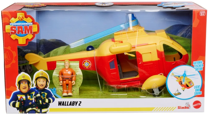 Вертоліт Wallaby II Simba Fireman Sam з фігуркою Тома (4006592097523) - зображення 1