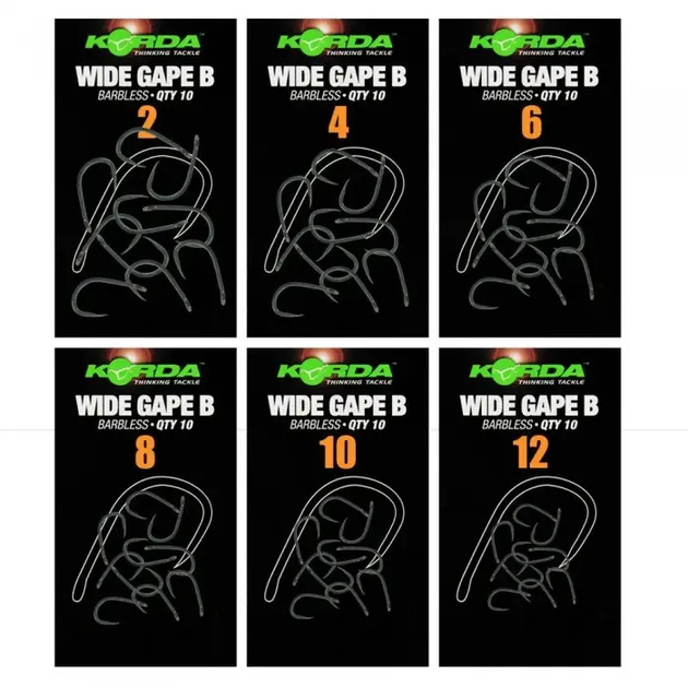Крючки безбородые Korda Wide Gape Barbless №4 10шт (KWGB4) - изображение 2