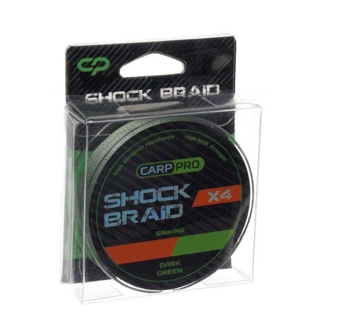 Шок-лідер Carp Pro Shock Braid PE X4 20lb 0.16мм 50м Dark Green (CP1618-4-50) - зображення 2