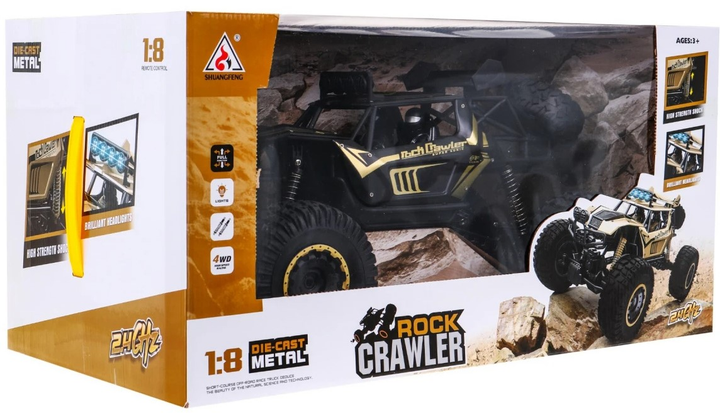 Metalowy crawler Rock dla dzieci 3+ Zdalnie sterowany model 1:8 Napęd 4x4 (ZRC.2028.CZ) (5903864950601) - obraz 1