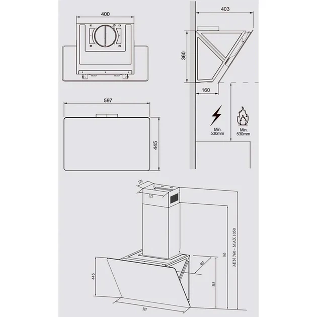 Витяжка Interline FLOW BL A/60/GL/M - Фото 9 Витяжка Interline FLOW BL A/60/GL/M - изображение 9