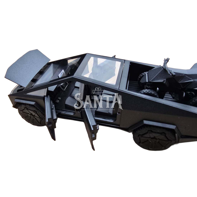 Машинка метал Tesla Cybertruck з підсвіткою у причепі квадроцикл чорна Тесла 1:32 звук 34*6,5*7 см (AP74226) - Фото 6 Машинка метал Tesla Cybertruck з підсвіткою у причепі квадроцикл чорна Тесла 1:32 звук 34*6,5*7 см (AP74226) - зображення 6