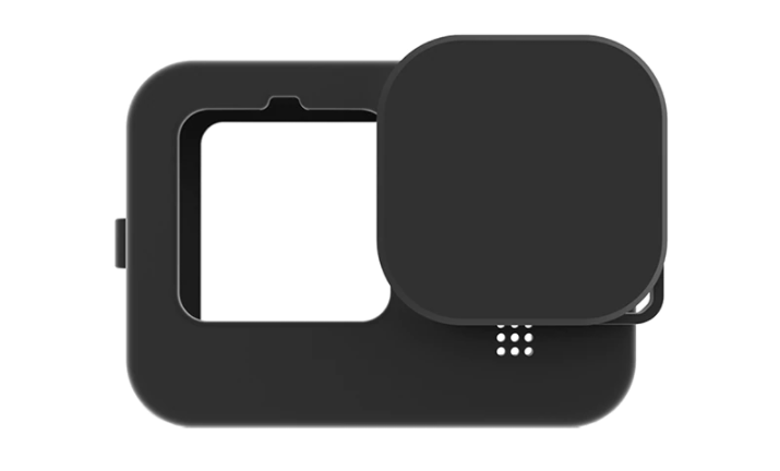 Силиконовый защитный чехол для ГоПро GoPro Hero 12 Black с ремешком и крышкой Черный - изображение 6