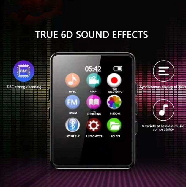 MP3/MP4 плеєр Bluetooth + навушники. Мп3 / Мп4 плеєр з блютуз для спорту, бігу Jood U22-X4 - зображення 2