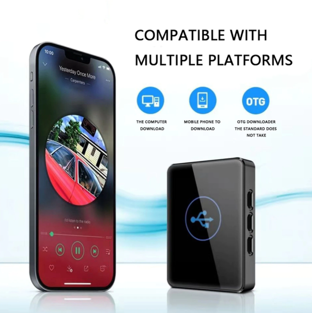 MP3/MP4 плеєр Bluetooth + навушники. Мп3 / Мп4 плеєр з блютуз для спорту, бігу Jood U22-X4 - зображення 4