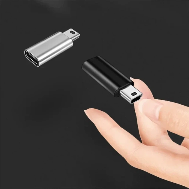 Переходник адаптер Type-C мама - Mini USB папа. TypeC to Mini USB Fiyori DF55 Черный - Фото 5 Переходник адаптер Type-C мама - Mini USB папа. TypeC to Mini USB Fiyori DF55 Черный - изображение 5