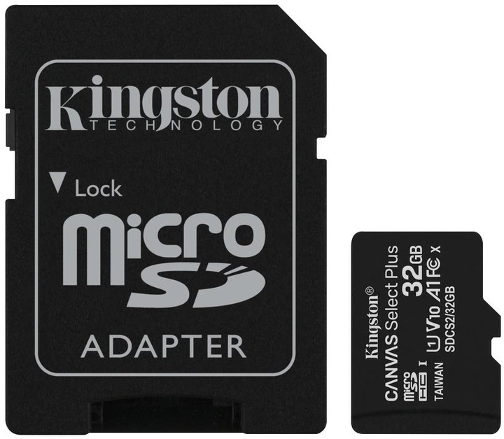 Kingston microSDHC 2х32GB Canvas Select Plus Class 10 UHS-I U1 V10 A1 + SD-адаптер (SDCS2/32GB-2P1A) - изображение 2