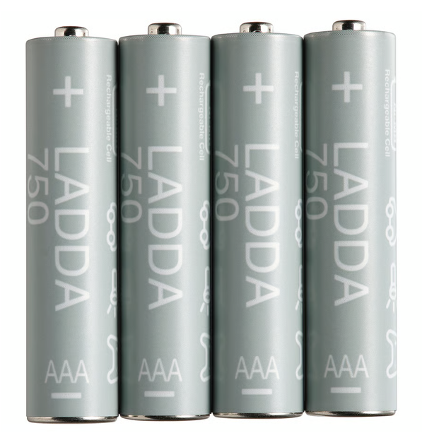 Аккумуляторные батарейки IKEA LADDA 4 шт AAA (HR03) 750 mAh 1.2V Ni-MH многоразовые аккумуляторы набор ИКЕА ЛАДДА 905.098.19 - Фото 2 Аккумуляторные батарейки IKEA LADDA 4 шт AAA (HR03) 750 mAh 1.2V Ni-MH многоразовые аккумуляторы набор ИКЕА ЛАДДА 905.098.19 - изображение 2