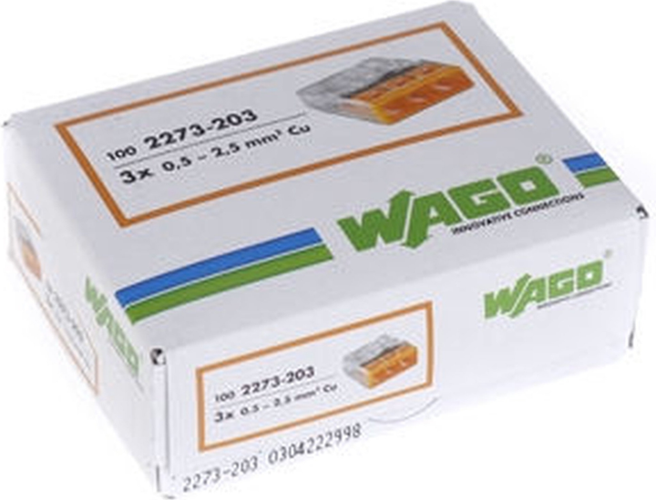 Szybkozłączka Wago 3 x 0.5-2.5 mm² 100 szt. (2273-203) - obraz 2