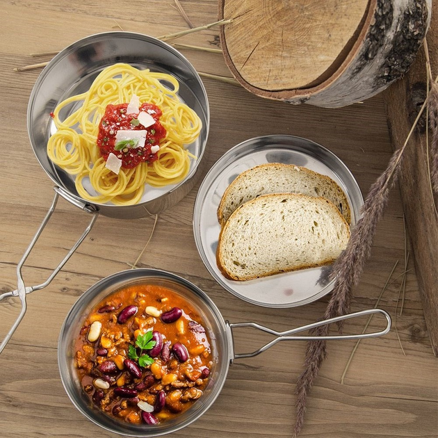 Zestaw naczyń turystycznych Orion stalowy Srebrny 3 elementy (8592381111786) - obraz 7