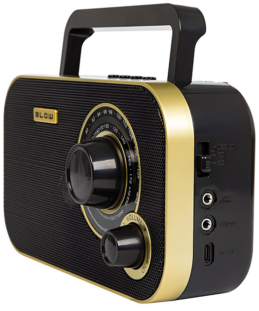 Radio przenośne analogowe Blow AM/FM RA12 Black/Gold (5900804145660) - obraz 3