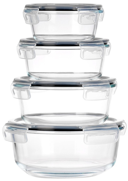 Zestaw pojemników na żywność Vilde szklane z pokrywkami i uszczelkami 4 szt (5904316497118) - obraz 1