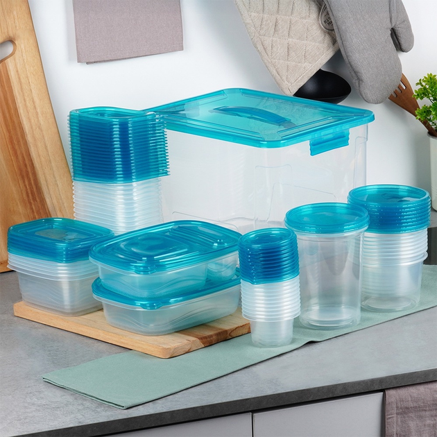 Набір контейнерів для їжі Vilde з кришками 50 шт (8721037113410) - зображення 7