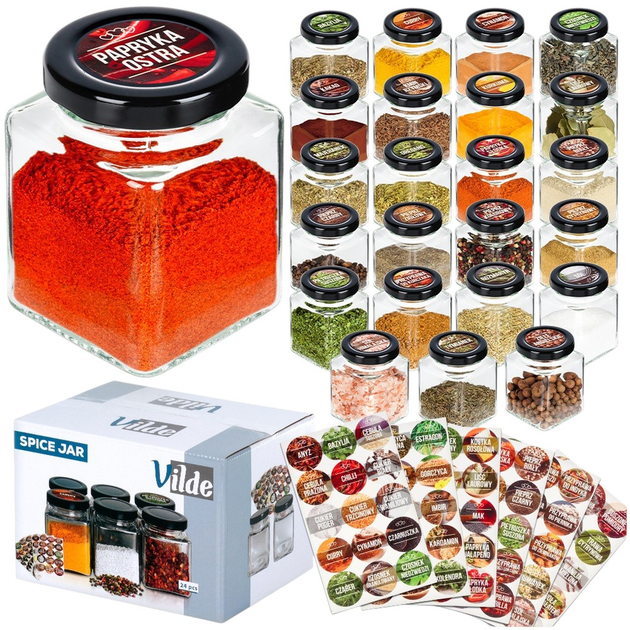 Zestaw pojemników do przechowywania Vilde z naklejkami 24 szt (5904316491789) - obraz 3