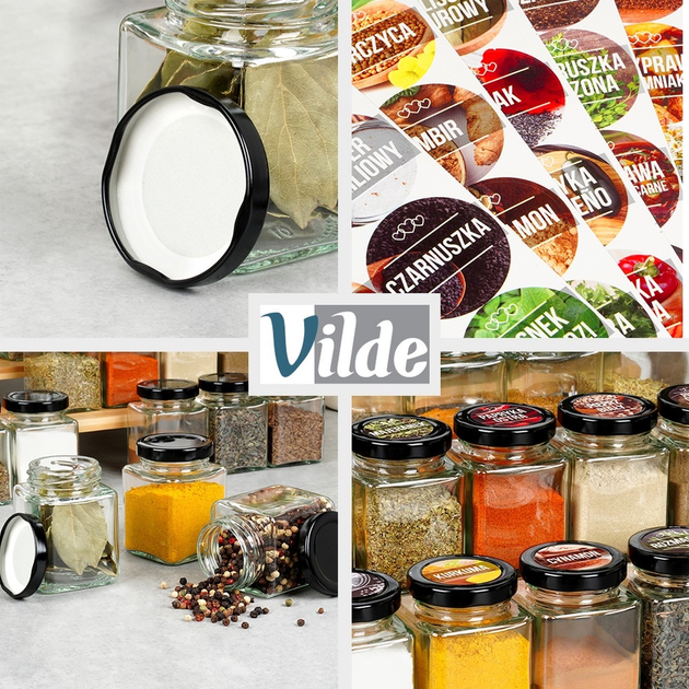 Zestaw pojemników do przechowywania Vilde z naklejkami 24 szt (5904316491789) - obraz 9