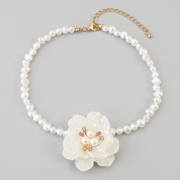 Чокер Fashion Jewerly перловий з квіткою на шию прикраси намисто біле святкове (SVS) - Фото 3 Чокер Fashion Jewerly перловий з квіткою на шию прикраси намисто біле святкове (SVS) - зображення 3