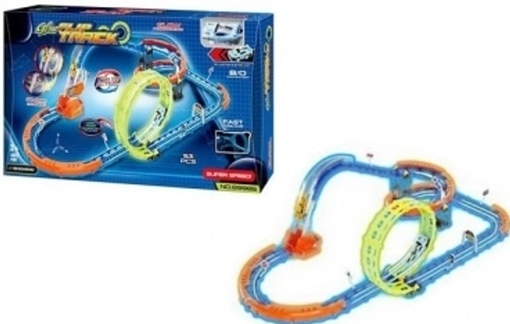 Tor samochodowy Swede z pętlami i autkiem wspinającym się po schodach (5902496216611) - obraz 1