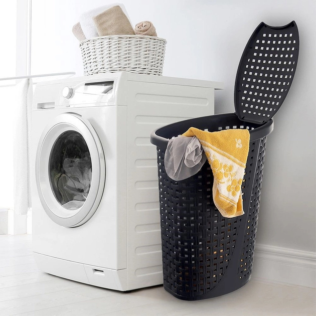 Кошик для білизни Orion пластиковий Чорний 45 л (8694917007539) - зображення 7