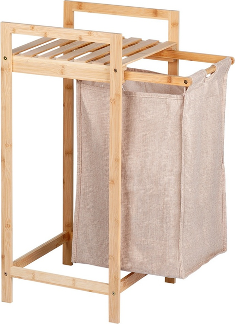 Кошик для білизни Bathroom Solutions бамбуковий Бежевий 33 x 33 x 73 см 44 л (8721037156844) - зображення 4