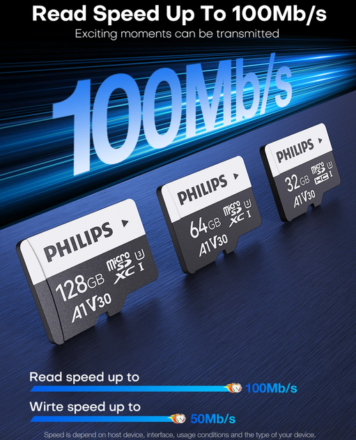 Карта памяти microSDXC U3 A1 V30 Philips 64 ГБ - Фото 7 Карта памяти microSDXC U3 A1 V30 Philips 64 ГБ - изображение 7