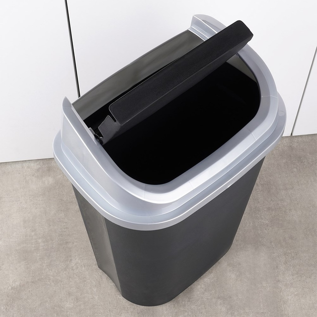 Kosz na śmieci Vilde plastikowy 50 l Czarny (8720573809542) - obraz 8