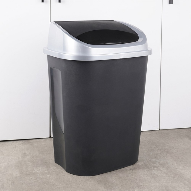 Kosz na śmieci Vilde plastikowy 50 l Czarny (8720573809542) - obraz 9