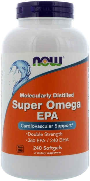 Kwasy tłuszczowe Now Foods Super Omega EPA 1200 mg 240 kapsułek (733739016836) - obraz 3
