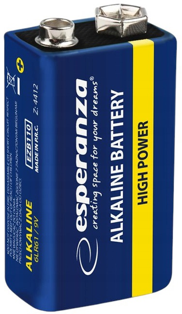 Bateria alkaliczna Esperanza 6LR61 1 szt (5901299958032) - obraz 1
