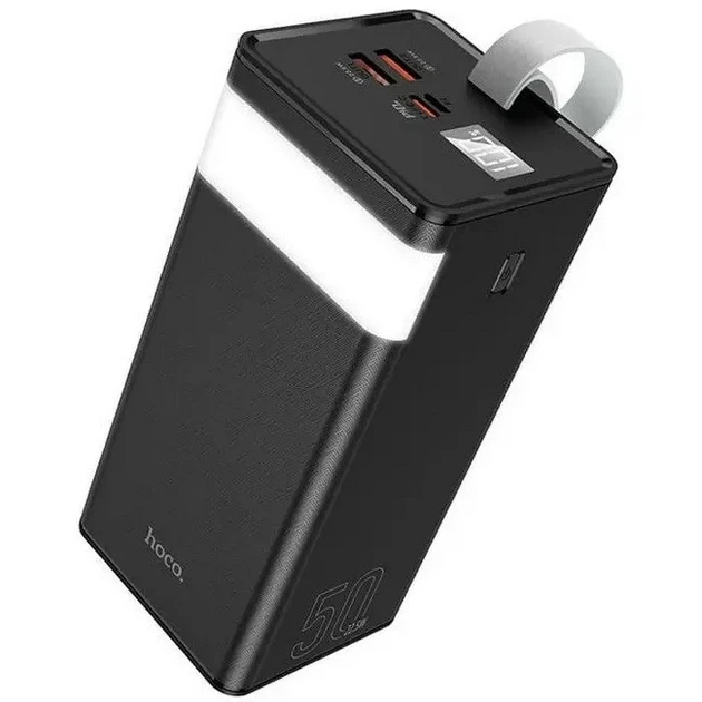 Внешний аккумулятор повербанк (powerbank) HOCO J86A 50000 mAh, Type-C c быстрой зарядкой 22.5W, черный - изображение 4